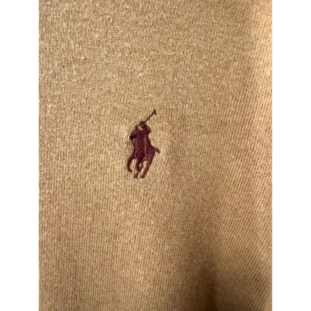 Polo Ralph Lauren Men's XL Brown Pima Cotton V-Neck Knit Pullover Sweater